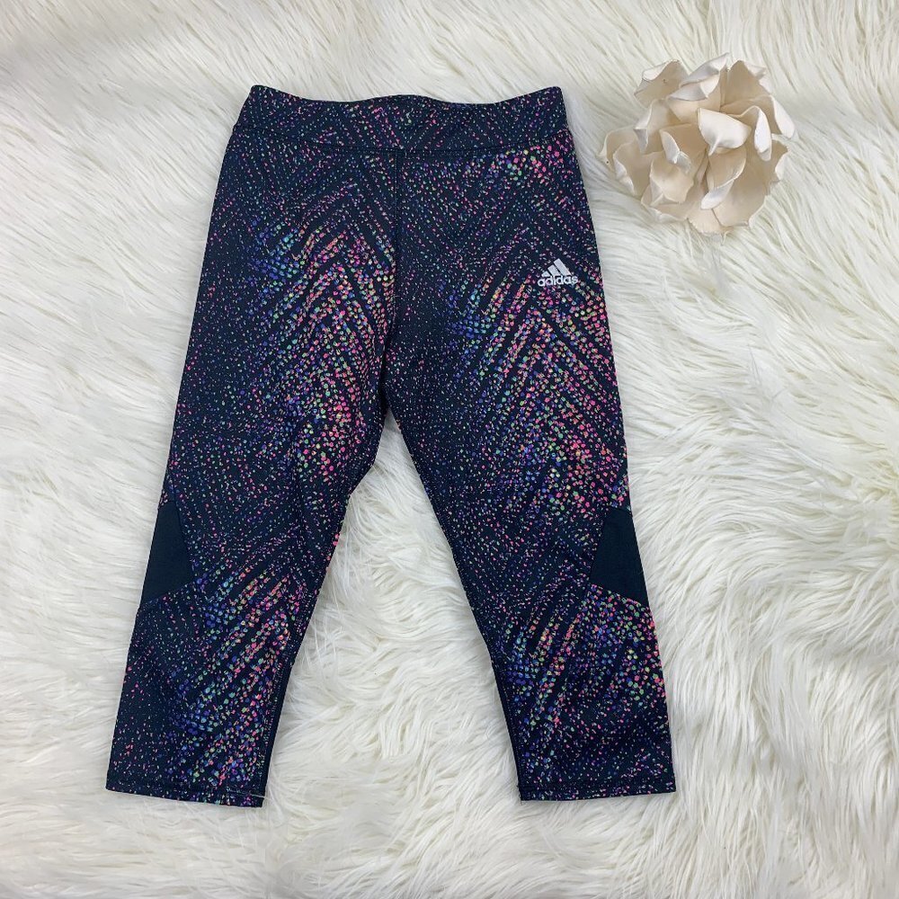 Adidas Climalite Multicolor Capri Leggings Youth Size Medium (10-12)